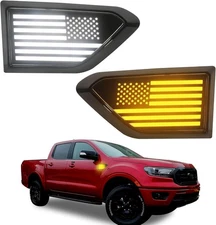 LED Side Marker Lights for Ford Ranger 2019-2023 Fender Light Badge Vents Emblem