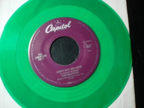 THE BEATLES CAN'T BUY ME LOVE 45 RECORD JUKEBOX ONLY GREEN COLOR VINYL