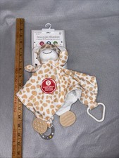 Modern Baby Giraffe Snuggle Blankie Lovey Rattle Teether Mirror Brown NWT