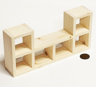 Tumdee Puppenhaus Cube Regal Holz Natur Finish 1:12 Maßstab 1 Stück