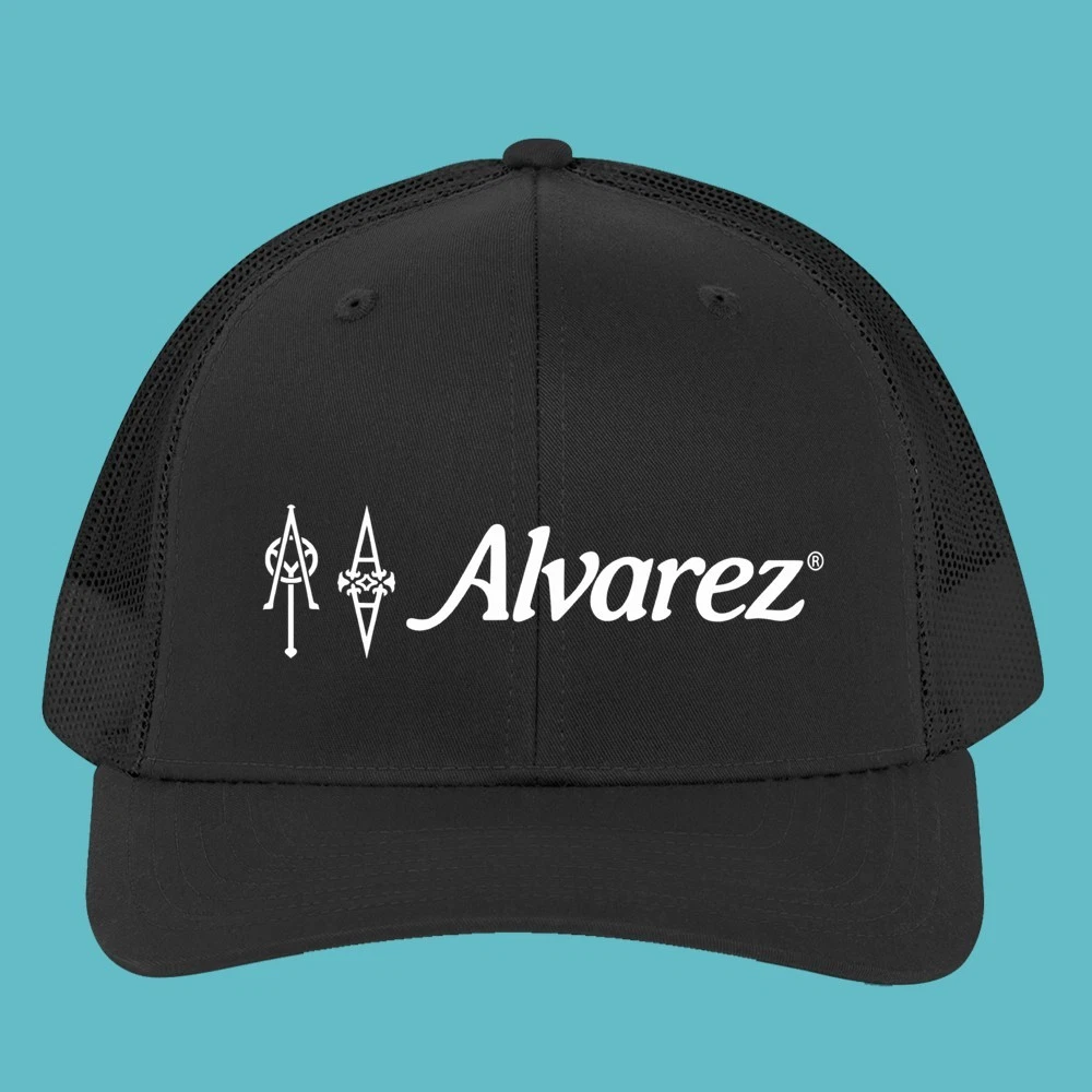 Alvarez Guitar Black Trucker Hat Cap Adult Size