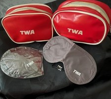 TWA Airlines Toiletries Pouch set with Eye Patches