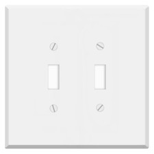 Oversized White Metal Outlet Covers, Toggle Switch 2-Gang Wall Plate, 5.5" x...