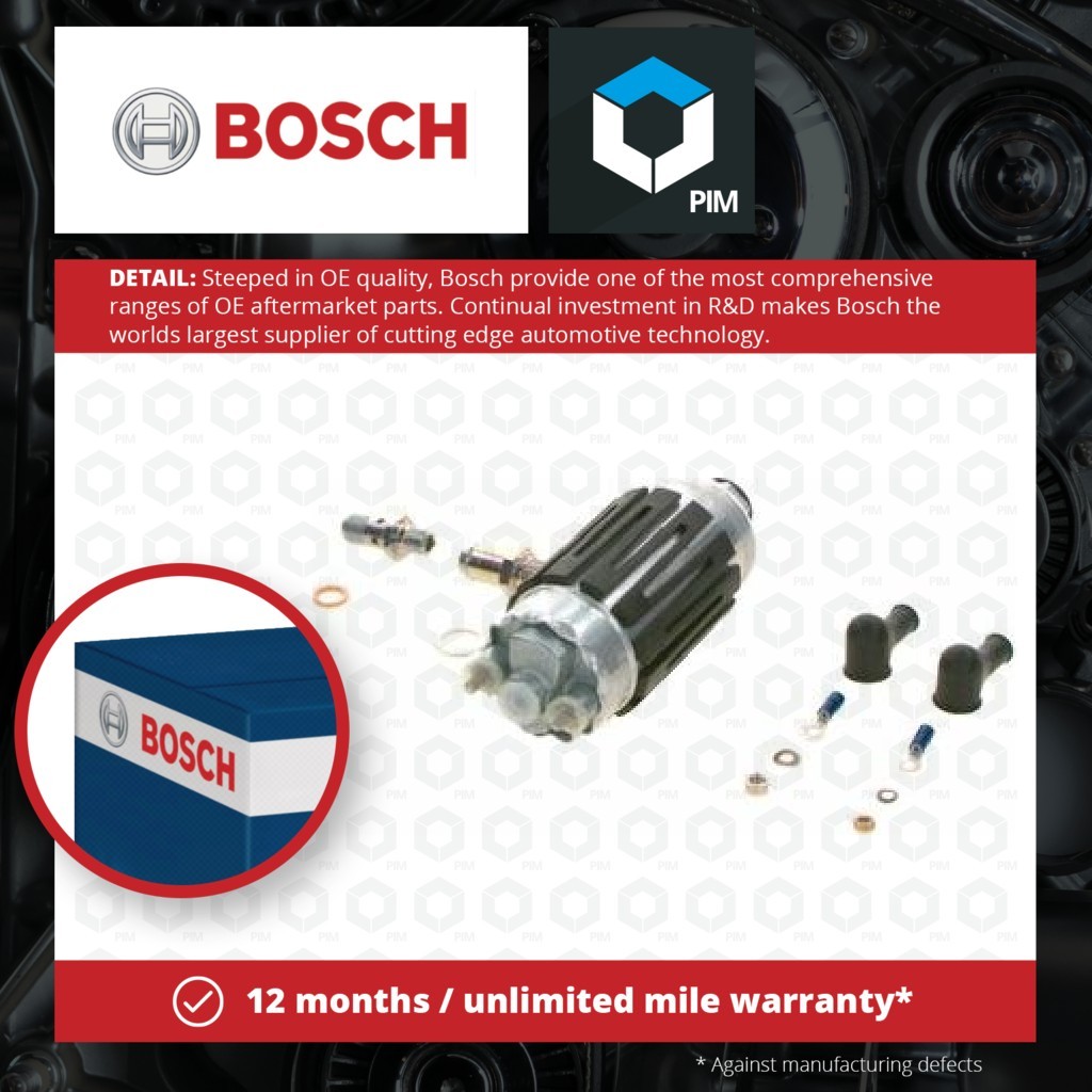 Bomba de combustible compatible con AUDI 90 B2, B3 2.2 en línea 84 a 91 HY Bosch 8G0906091A calidad