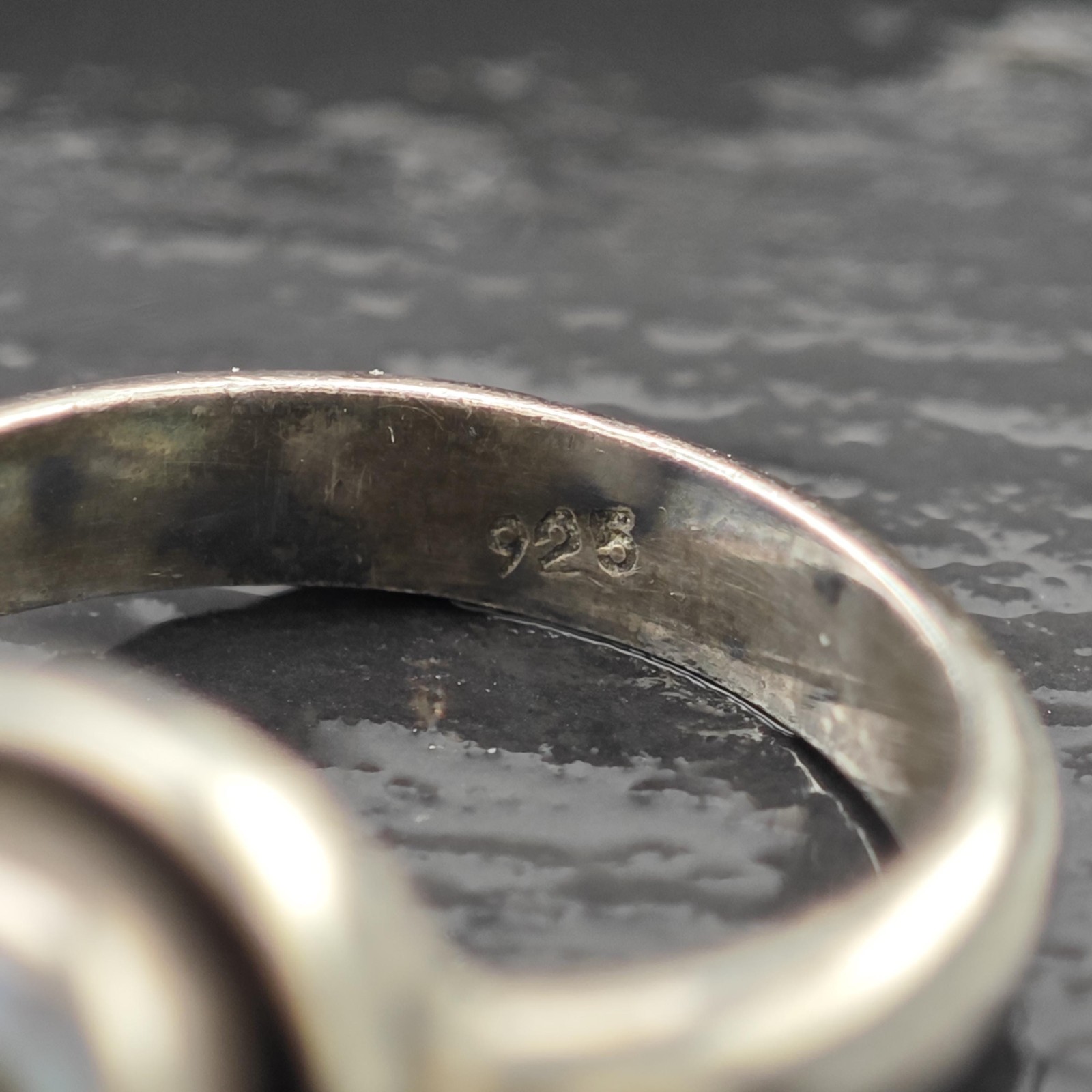 Shadow Box Dark Pearl Solitaire Ring Sterling Sil… - image 8