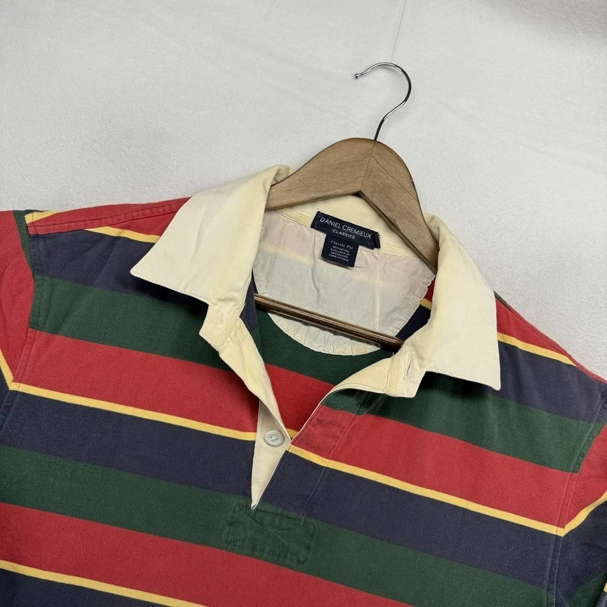 Camisa de Rugby Daniel Cremieux De Colección Para Hombre Grande Verde Colorido Bloque Preppy Foto 4 de 4