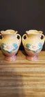 VTG Hull Pottery Vase USA lot of 2 Yellow Green Magnolia