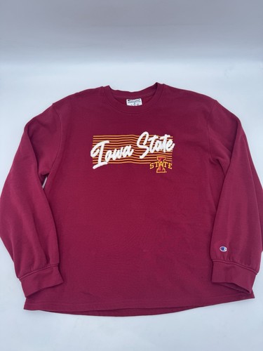 Champion Sweater Womens XL Iowa State Red NCAA College University Crew Neck LN