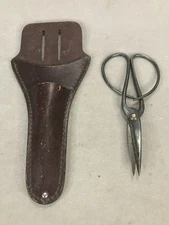Vintage Kershaw Brown Leather Holder And Bonsai Scissors