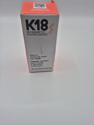 K18 Leave-In Repair Hair Mask Treatment Repair Dry/Damaged Hair 15 ml - 0.5  OZ
