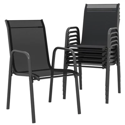 Leepesx Sedia da giardino Sedia da Esterno Sedia da Balcone Sedie da Pranzo Sedie per Esterno Sedie da Pranzo per Giardino 2 pz in Polyrattan Grigio A