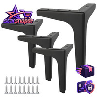 MöBelfüßE 10Cm Dreieck MetallfüßE Ersatz FüR Tisch Stuhl Sofa Schwarz 4 StüCk