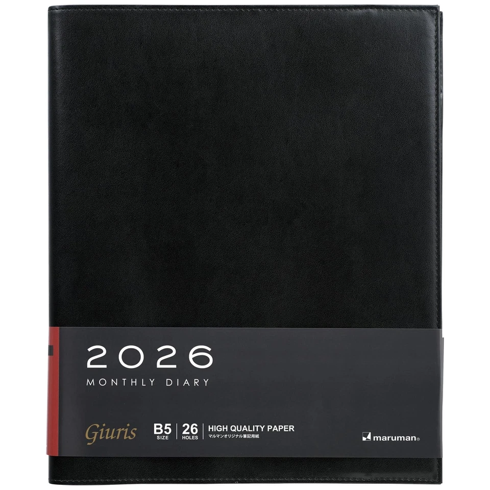 Maruman 2026 Planner Jiu Squirrel Man Sleeve 26-Hole B5 Black FD509B-26-05 561 - Image 3 of 4