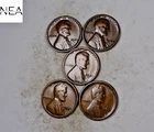 1921-S+1923-S+1924-S+1925-S+1926-S Lincoln Wheat Penny Cent Lot ~VF/Fine ~ ZWL14