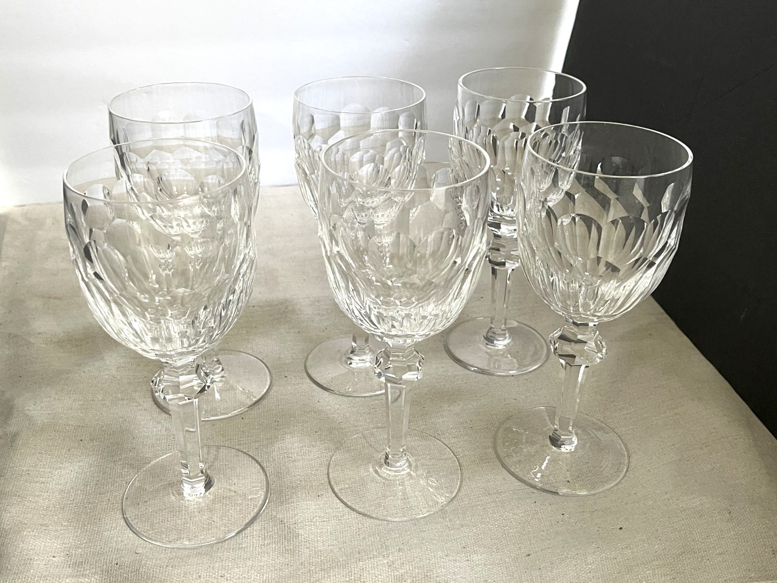 VGT Set of 6 Waterford Crystal CURRAGHMORE Water Goblets Glasses 7 1/2"  Ireland