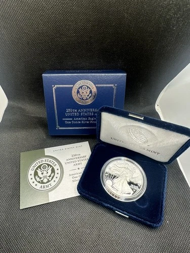 2025 Proof Silver Eagle Army Privy 250th Anniversary W/Box & COA Item #391
