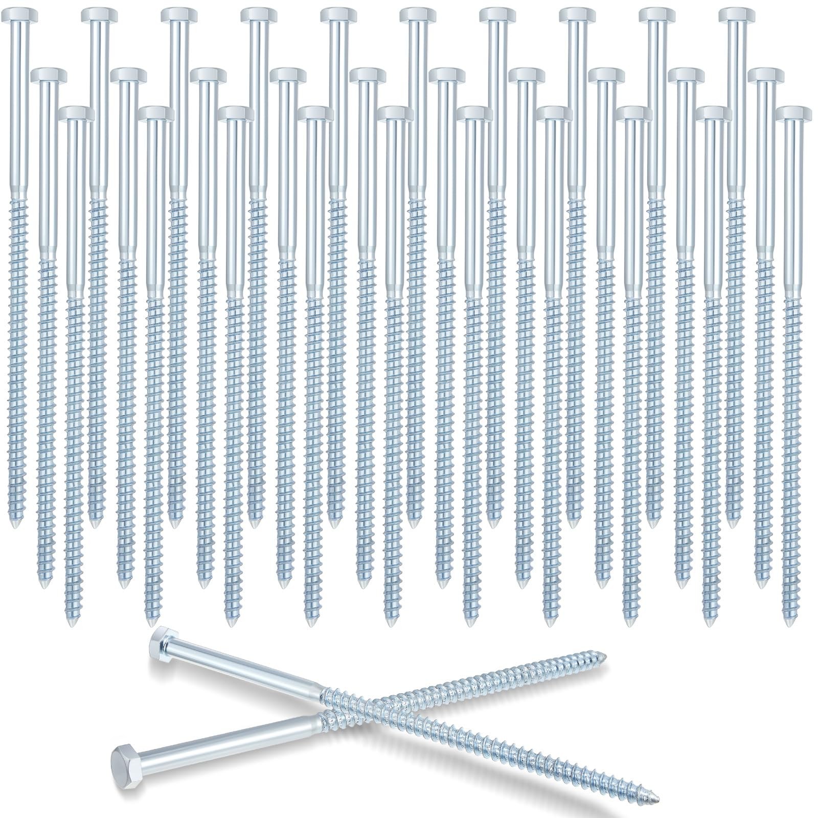 30 Packs 1/2 x 12 Inch Galvanized Hex Head Lag Bolt Screws for Wood