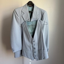 Vintage sz 40 blue pin striped Suit Blazer and Vest Set