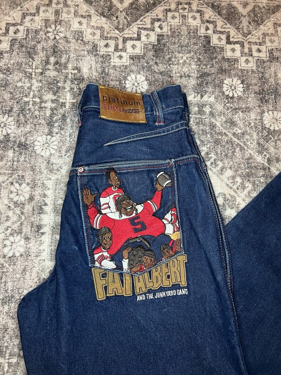 パンツ 00s platinum fubu Fat Albert buggy denim Vintage Fubu Platinum Fat Albert Football Baggy Denim Jeans