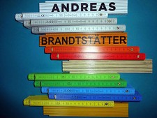 Zollstock bedruckt bunt mit Namen mit unterschiedlichem Druck 2m Druck mit Name