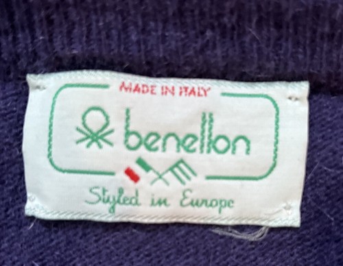 United Colors of Benetton Argyle Wool Sweater Vest VTG 80’s Preppy Grandpa Chic - Picture 2 of 8