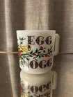 Vintage Anchor Hocking Violin Egg Nog Punch Bowl Mug/Cup