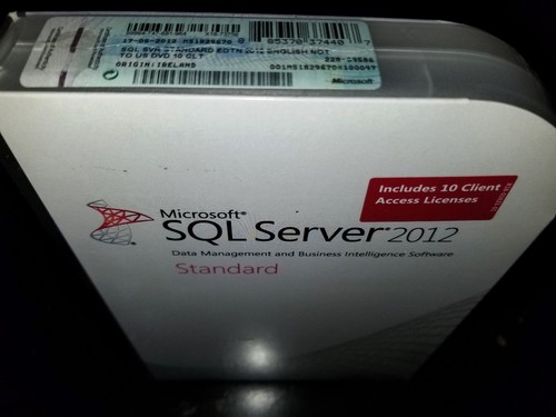 Microsoft SQL Server 2012 Standard,SKU 228-09586,10 CALs,Sealed Retail Box,Full - Picture 2 of 3
