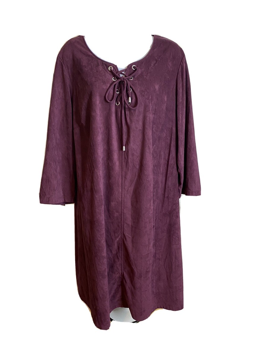 purple lace dress size 16 Adrianna Papell Dress Size 16 Purple Lace Long Sleeve