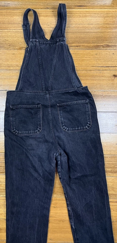 Mono para mujer American Apparel denim negro de algodón peto talla S Foto 3 de 4