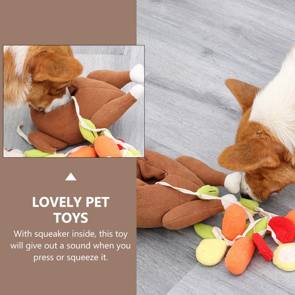Food Puzzle for Dogs Plush Toy Turkey Chew Toys Pet Play Puppy Bite