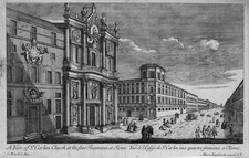A View of St Carlins Church at the Four Fountains at Rome - 1750 Aquaforte