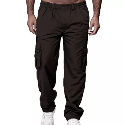 Mens Lightweight with Pockets Bottoms Men Leisure Elastic Waist Cargo Pants - Picture 5 of 47