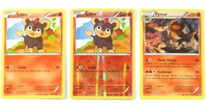 Litleo 22/114 Regular & Reverse Holo & Pyroar 23/114 Steam Siege 3 Pokemon Card