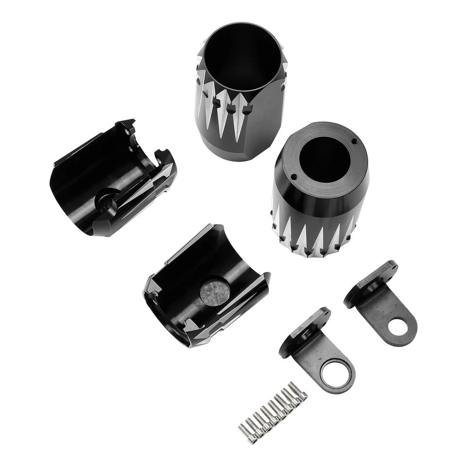 Cubiertas deslizantes de horquilla negras aptas para Harley Touring Road King Electra Glide 84-13 Foto 3 de 4