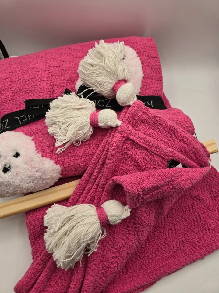 2024 Rachel Zoe Manta Fantasma 50x60 Rosa Blanco Muy Raro Halloween TikTok Foto 2 de 3