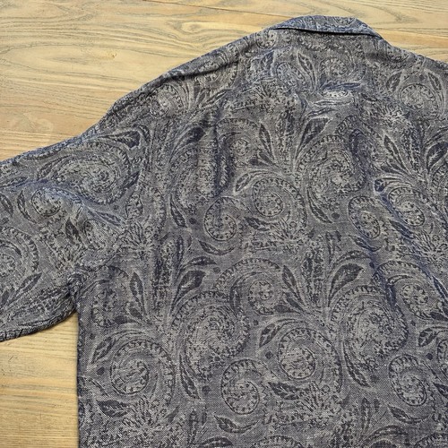 Tasso Elba Bue Paisley 100% Linen Button Up Shirt Mens Size XXL Long Sleeve - Picture 15 of 21