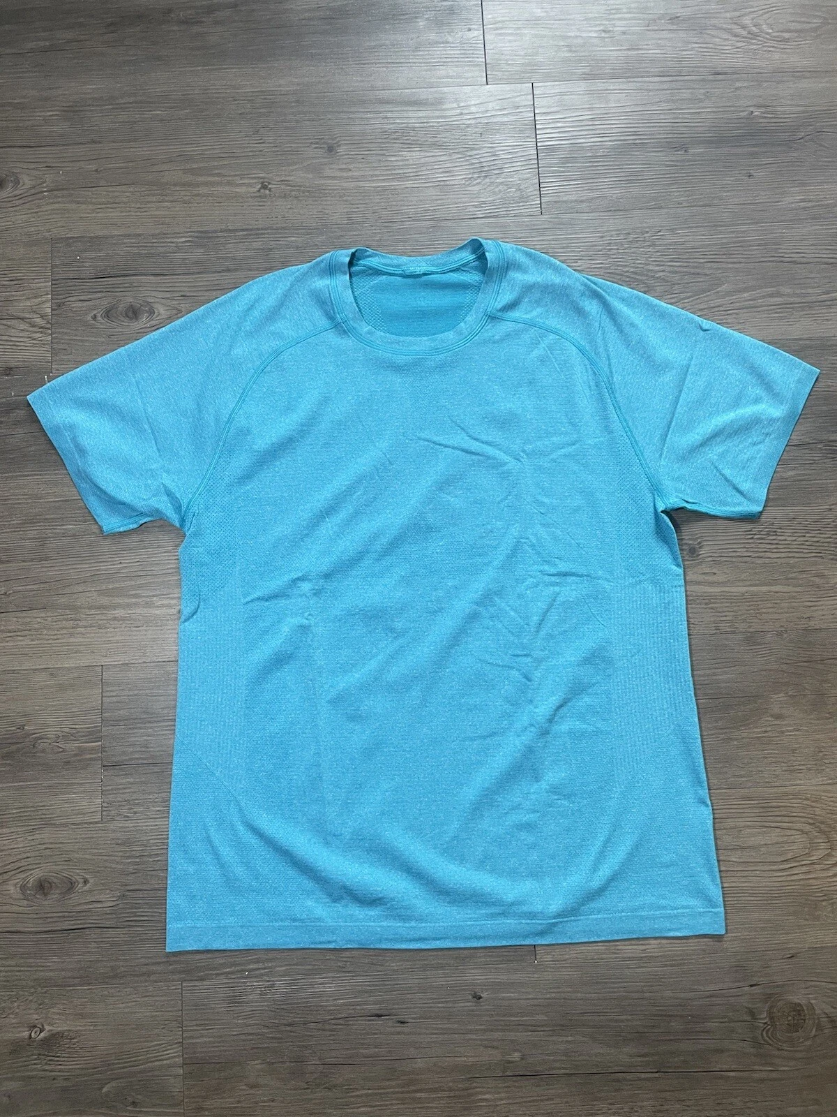 Lululemon T-Shirt Sz L Eat Drink Sweat Repeat Blue Metal Vent Tech Performance