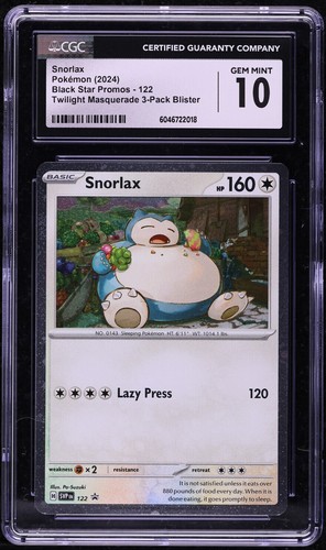 Snorlax SVP122 Pokemon Maschera del Crepuscolo CGC 10