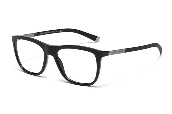 D&G Black Rectangular Eyeglasses with White Logo Case DOLCE & GABBANA Eyeglasses DG 5101 52-18 145 Black Frames w  main image 4