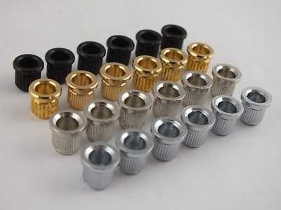 6 Telecaster Body String Ferrules 8mm Fender Tele Nickel Chrome Black or Gold