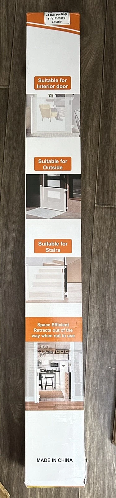 Cumbor Baby Gate Grey Retractable Extends to 55" Wide Doorways, 33" Tall