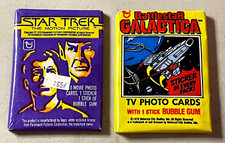 2 - 1978 BATTLESTAR GALACTICA & 1979 STAR TREK MOTION PICTURE SEALED CARD PACKS