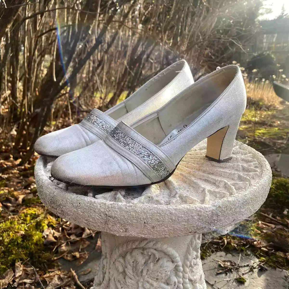 1960s sz 8 SILVER mod shoes / vintage metallic low heel high heels pumps  70s 8.5 | eBay