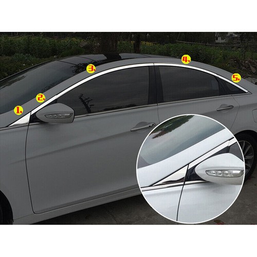 For Hyundai Sonata 2011-2014 Chrome Steel upper Windows Sill Molding Strip Trim - Picture 2 of 6