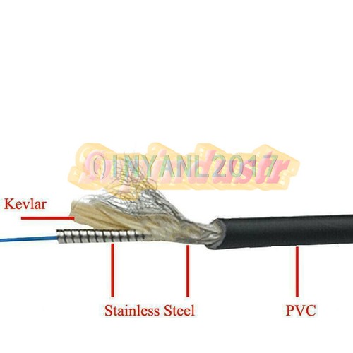 Schwarz Panzer Glasfaserkabel Duplex LWL Patchkabel 150m LC-LC UPC SM 9/125~ - Bild 7 von 7