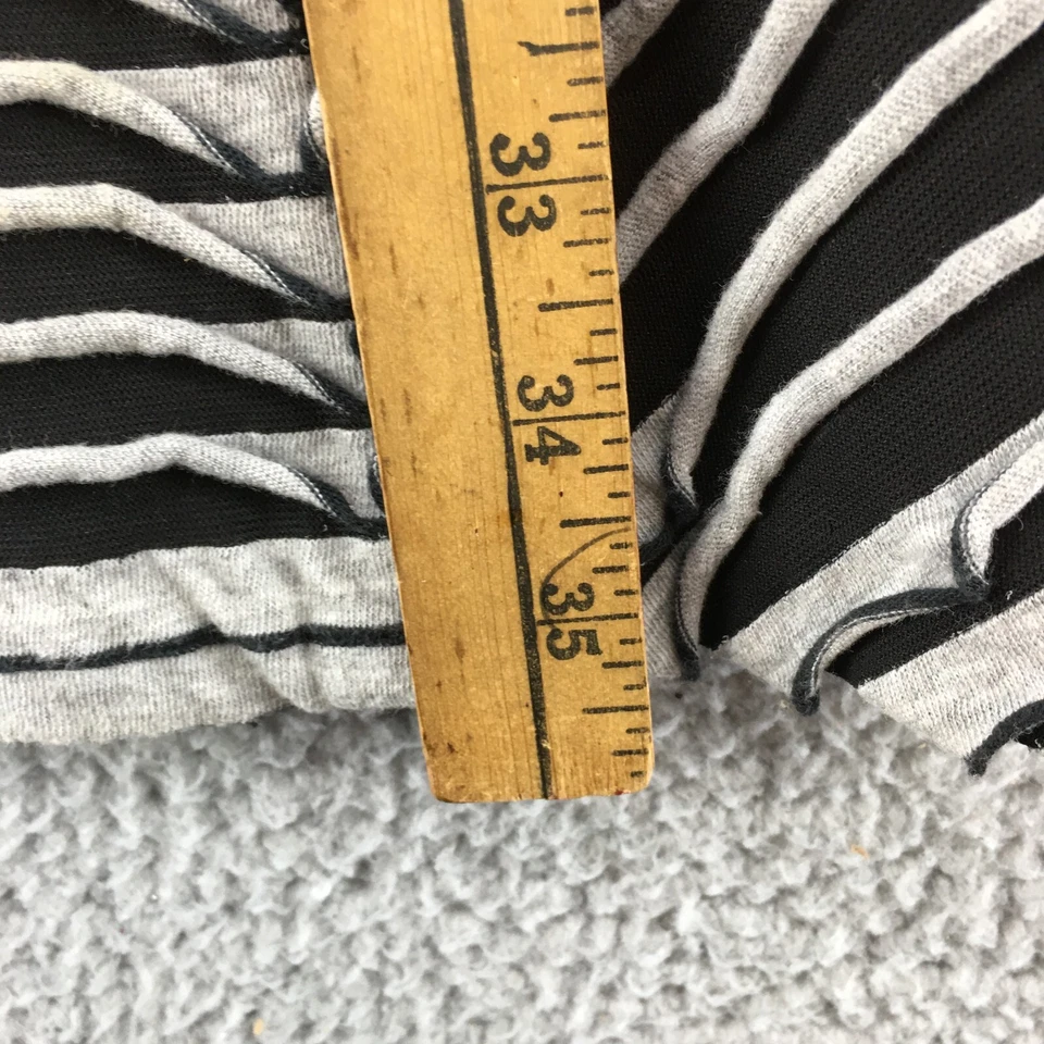 Nicole Miller Midi Sheath Dress Womens M Black Gray Stripe Zip Back Sleeveless - Image 4 of 4