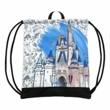 Disney World Cinderella Castle Ink & Paint Cinch Bag, NEW 