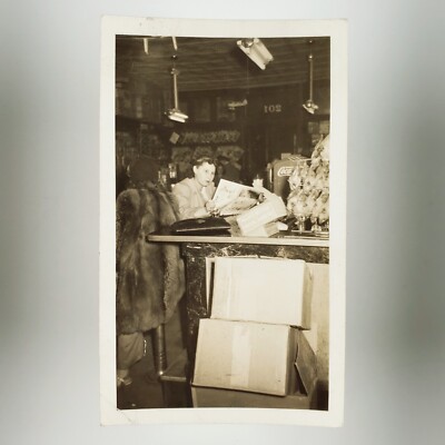 Lunch Counter Lady Reading Photo 1930s Newspaper Coca-Cola Business ...