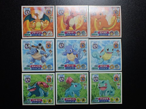 Pokemon Amada ADV Sticker x9 Charizard Blastoise Venusaur Evolutions #5071