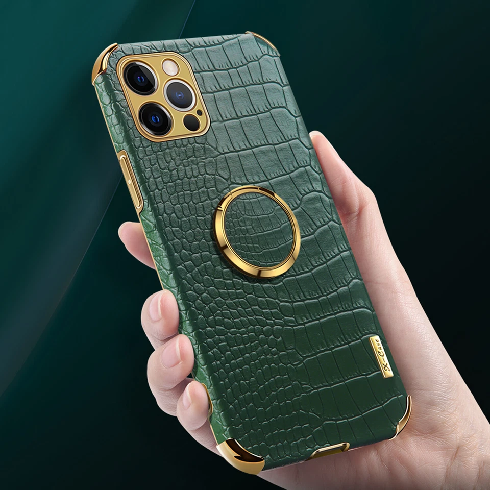 For iPhone 13 14 15 16 Pro Max 11 XS 7 8 Leather Soft Back Stand Shockproof Case - Image 3 of 4